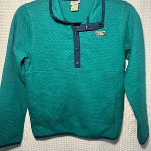 L.L. Bean Turquoise Quilted Pullover